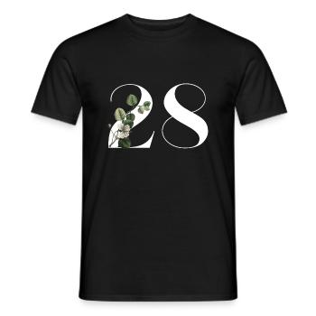Nummer 28 Blumengrün -28. Geburtstag Blumen - Männer T-Shirt - Schwarz - Vorne - AI Model Male 178 light (178cm)