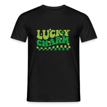 Lucky Charm - St Patrick's Day Shamrock - Men's T-Shirt - black - Front - AI Model Male 178 light (178cm)