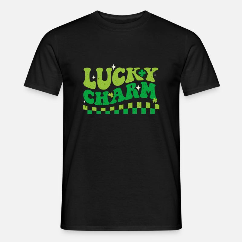 Glücksbringer - St. Patrick's Day Kleeblatt - Männer T-Shirt - Schwarz