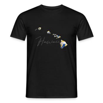 Real Volleyball in the Hawaii State Map HI - Men's T-Shirt - black - Front - AI Model Male 178 light (178cm)