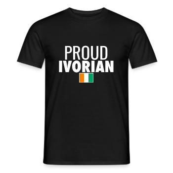 Fier drapeau ivoirien de la Côte d’Ivoire - T-shirt homme - noir - Devant - AI Model Male 178 light (178cm)