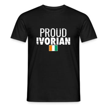 Proud Ivorian Vintage Côte d'Ivoire Flag - Men's T-Shirt - black - Front - AI Model Male 178 light (178cm)