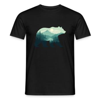 Bear Nature - Men's T-Shirt - black - Front - AI Model Male 178 light (178cm)