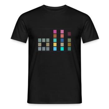 Colorful OLLI - One Life. Live It. Cube Design - Men's T-Shirt - black - Front - AI Model Male 178 light (178cm)