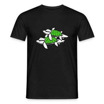 2 Water Turtles Surfer Surfing Surfboard Cute - Men's T-Shirt - black - Front - AI Model Male 178 light (178cm)