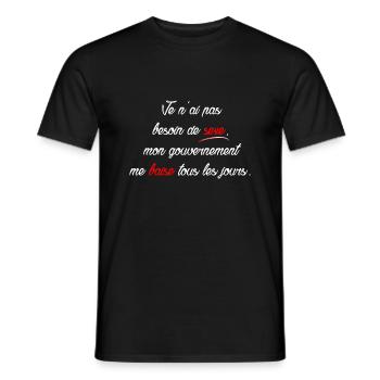 sexe, citation et humour - T-shirt homme - noir - Devant - AI Model Male 178 light (178cm)