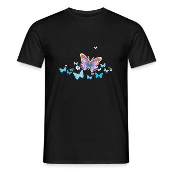 Schmetterlinge Falter Insekten Frühling Sommer - Männer T-Shirt - Schwarz - Vorne - AI Model Male 178 light (178cm)