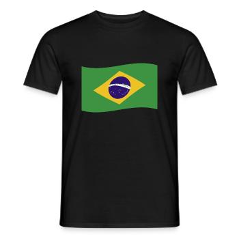 Brésil Drapeau Brésilien Drapeau Brésilien pays - T-shirt homme - noir - Devant - AI Model Male 178 light (178cm)