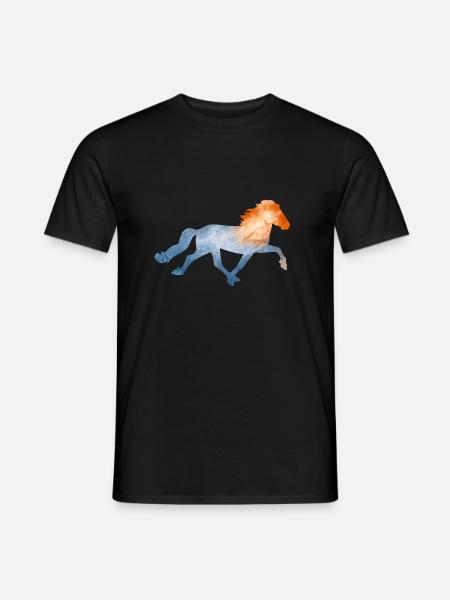 Isländer Eis und Feuer - Männer T-Shirt - Schwarz