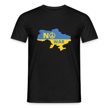 No was peace in Europe Ukraine мир Peace War - Men's T-Shirt - black - Front - AI Model Male 178 light (178cm)