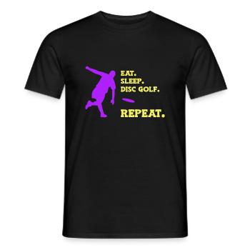 Disc Golf Frisbee - Men's T-Shirt - black - Front - AI Model Male 178 light (178cm)