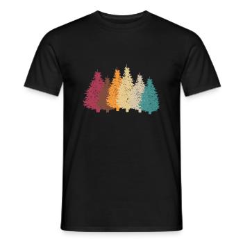 Forest Retro Vintage Trees - Men's T-Shirt - black - Front - AI Model Male 178 light (178cm)