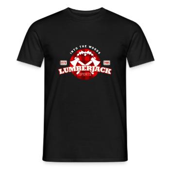 lumberjack check pattern - Men's T-Shirt - black - Front - AI Model Male 178 light (178cm)