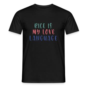 RICE IS MY LOVE LANGUAGE - Men's T-Shirt - black - Front - AI Model Male 178 light (178cm)