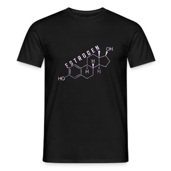 molécule d’œstrogène - T-shirt homme - noir - Devant - AI Model Male 178 light (178cm)