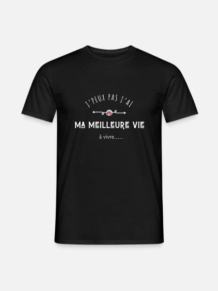 Ich kann nicht, ich habe mein bestes Leben zu leben - Männer T-Shirt - Schwarz