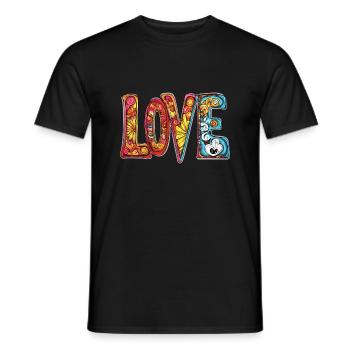 Design coloré de l’amour - T-shirt homme - noir - Devant - AI Model Male 178 light (178cm)