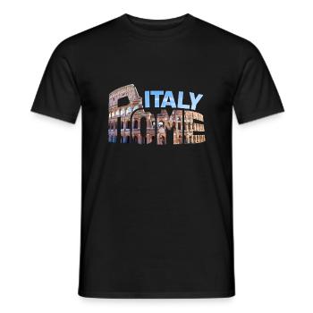 Rome Souvenir Coliseum Italy Typography Arena - Men's T-Shirt - black - Front - AI Model Male 178 light (178cm)