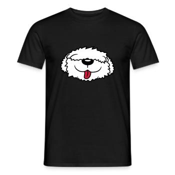 Bobtail Hund Gesicht - Männer T-Shirt - Schwarz - Vorne - AI Model Male 178 light (178cm)