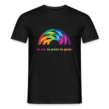 Arc-en-ciel fierté - T-shirt homme - noir - Devant - AI Model Male 178 light (178cm)