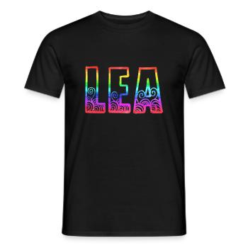 lea rs rainbow - Men's T-Shirt - black - Front - AI Model Male 178 light (178cm)