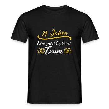21 Jahre Ein Unschlagbares Team - Männer T-Shirt - Schwarz - Vorne - AI Model Male 178 light (178cm)