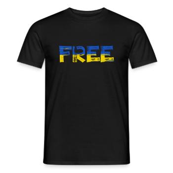 Free Ukraine - Men's T-Shirt - black - Front - AI Model Male 178 light (178cm)