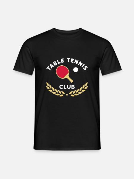 Club de tennis de table (raquettes de tennis de table) - T-shirt homme - noir