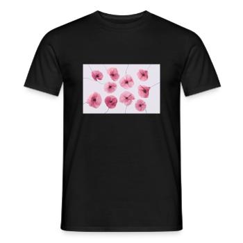 MOHNBLUME Pink Rot - Männer T-Shirt - Schwarz - Vorne - AI Model Male 178 light (178cm)
