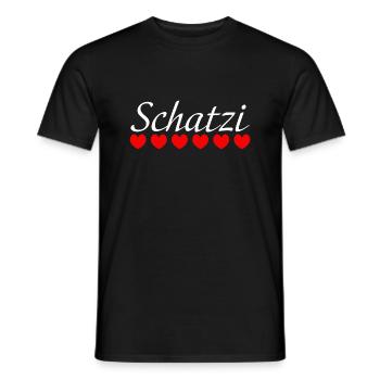 Herzchen Schatzi white - Männer T-Shirt - Schwarz - Vorne - AI Model Male 178 light (178cm)