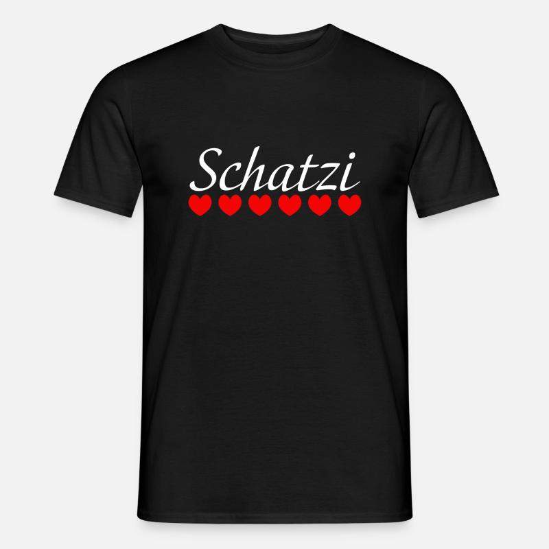 Herzchen Schatzi white - Männer T-Shirt - Schwarz