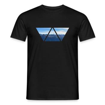 Alpen Dreieck Wandern Österreich Geschenk Berge - Männer T-Shirt - Schwarz - Vorne - AI Model Male 178 light (178cm)