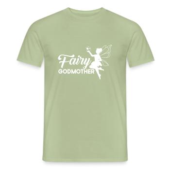 Fairy Pod GODMOM 2ème MOME GODPARENT - T-shirt homme - vert sauge - Devant - AI Model Male 178 light (178cm)