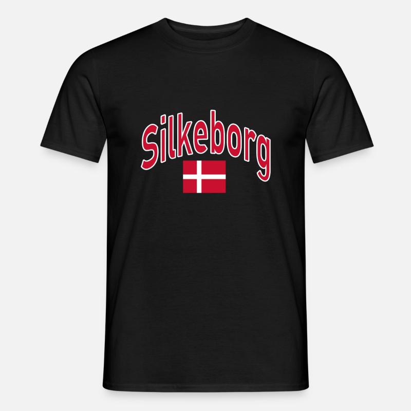 Silkeborg Denmark flag - Men's T-shirt - black