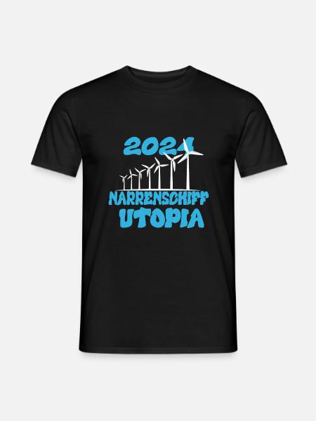 Ship of Fools Utopia, year 2024 - Men's T-Shirt - black