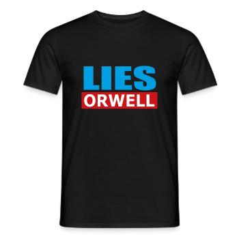 Lies Orwell - Männer T-Shirt - Schwarz - Vorne - AI Model Male 178 light (178cm)