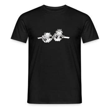 grenouilles dessinées à la main sur une branche - T-shirt homme - noir - Devant - AI Model Male 178 light (178cm)