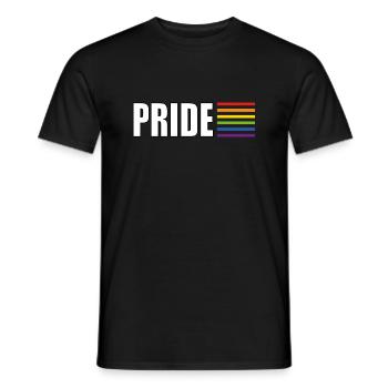 Drapeau arc-en-ciel de la fierté - T-shirt homme - noir - Devant - AI Model Male 178 light (178cm)