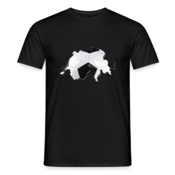 Schweiz Landkarte – echter Fußball - Männer T-Shirt - Schwarz - Vorne - AI Model Male 178 light (178cm)