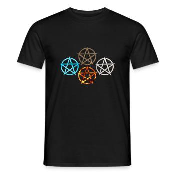 Pentagramme Quatre Éléments - T-shirt homme - noir - Devant - AI Model Male 178 light (178cm)