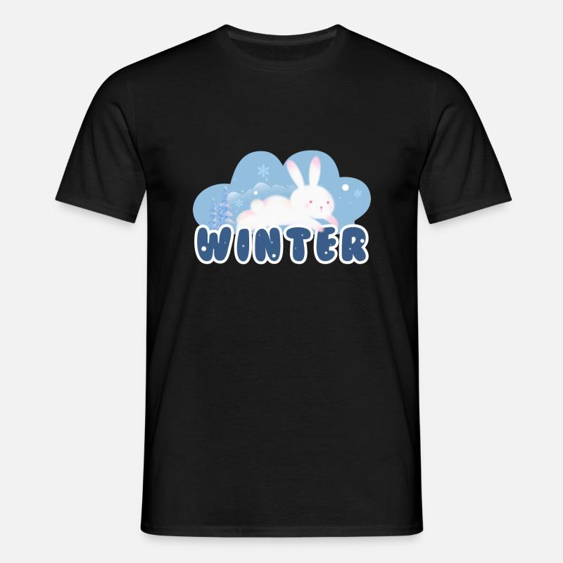 Winter Rabbit - Männer T-Shirt - Schwarz