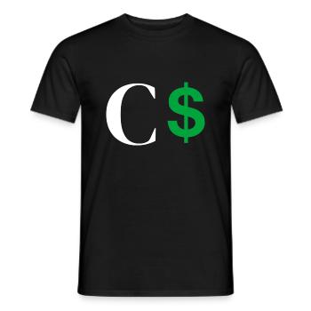 Letter c dollar - Men's T-Shirt - black - Front - AI Model Male 178 light (178cm)