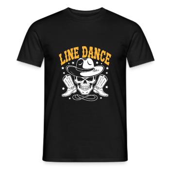 Line Dance Skull with Stetson and Boots and Lasso - Men's T-Shirt - black - Front - AI Model Male 178 light (178cm)