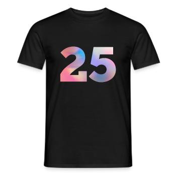 Colorful Number 25 - Men's T-Shirt - black - Front - AI Model Male 178 light (178cm)