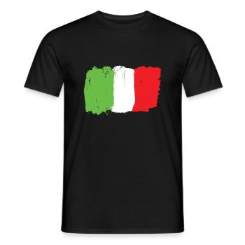 Italien Flagge Fahne Grunge Graffiti Stil Fussball - Männer T-Shirt - Schwarz - Vorne - AI Model Male 178 light (178cm)