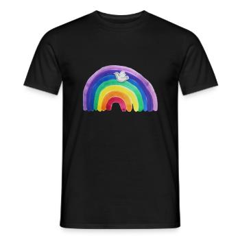 Regenbogen Friedenstaube - Männer T-Shirt - Schwarz - Vorne - AI Model Male 178 light (178cm)