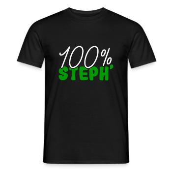 Saint-Etienne - 100% Steph - T-shirt homme - noir - Devant - AI Model Male 178 light (178cm)