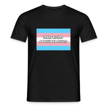 Trans Pride TRANS RIGHTS ARE HUMAN RIGHTS - Men's T-Shirt - black - Front - AI Model Male 178 light (178cm)