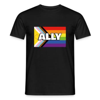 Pride Ally Inclusive Pride Fortschrittsflagge - Männer T-Shirt - Schwarz - Vorne - AI Model Male 178 light (178cm)