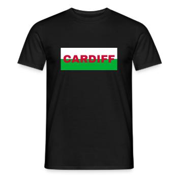 Cardiff City au Pays de Galles Drapeau Royaume-Uni - T-shirt homme - noir - Devant - AI Model Male 178 light (178cm)